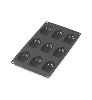 Lékué - Boîte à madeleine Silicone, Noir, 9 alvéoles