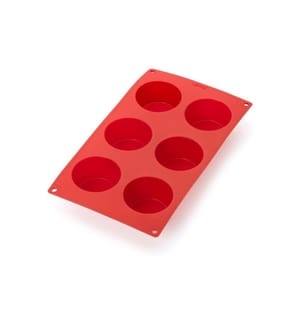 Lékué - Moule à muffins Silicone, Rouge, 6 alvéoles