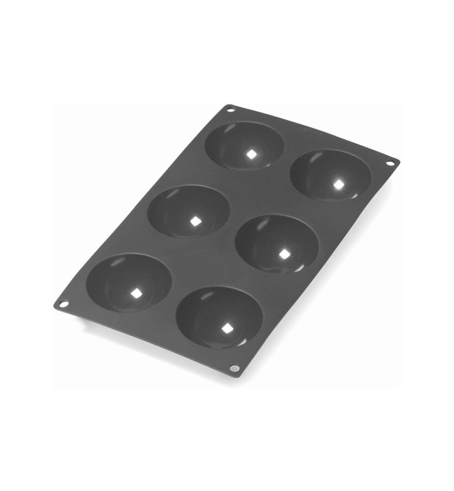 Lékué - Backform Halbkugel, Silikon, Schwarz, 6 Mulden