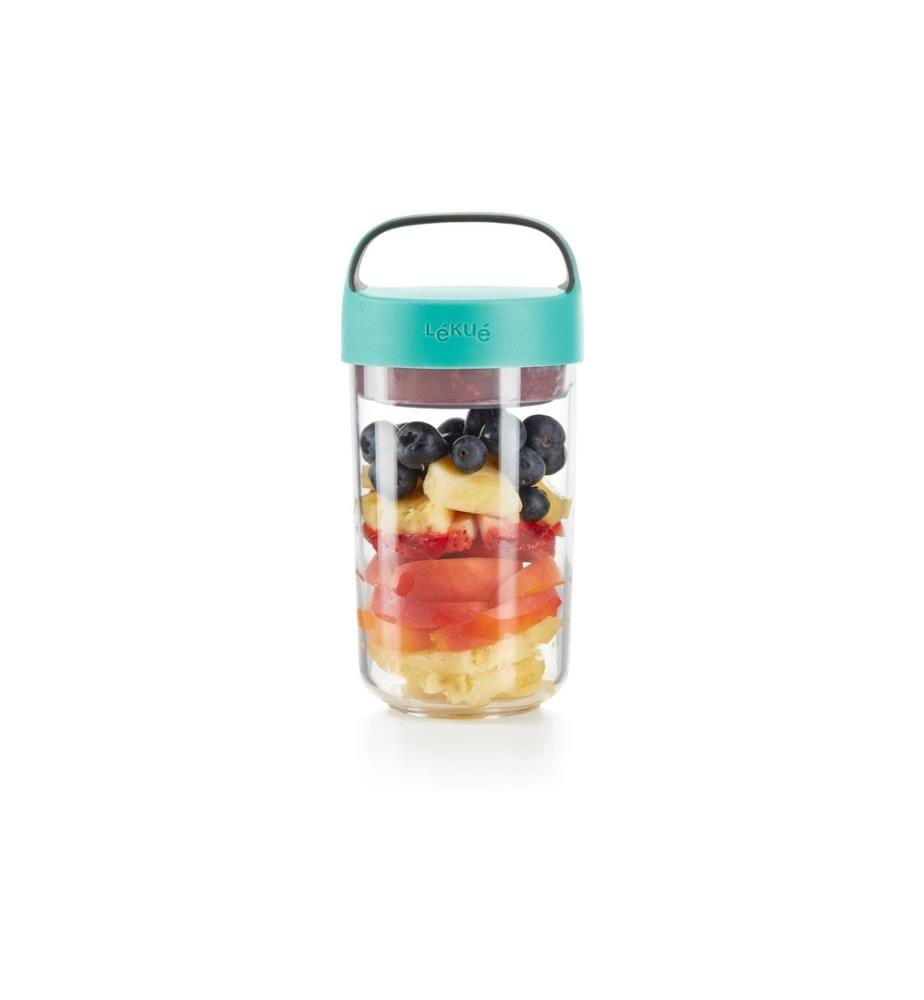 Lékué - Récipient de smoothie Glas To Go, 600 ml, turquoise