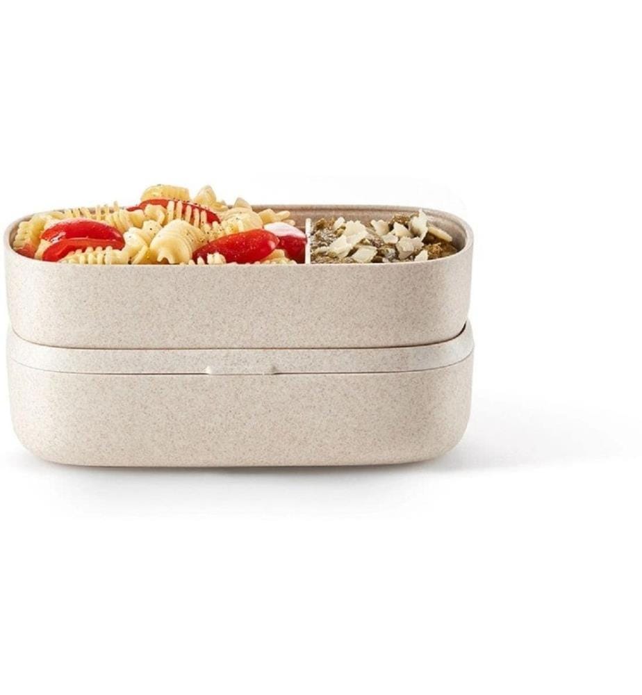Lékué - Lunchbox To Go Bio, 2 x 0.5 Liter, Beige