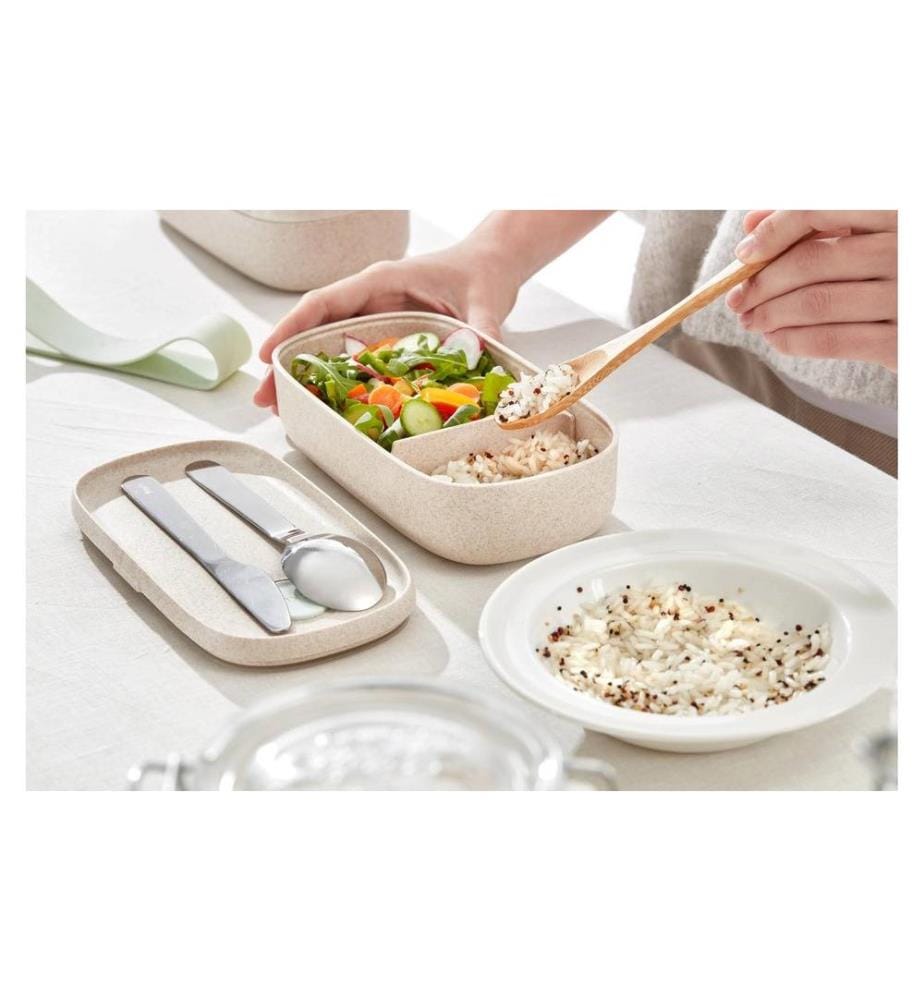 Lékué - Lunchbox To Go Bio, 2 x 0.5 Liter, Beige