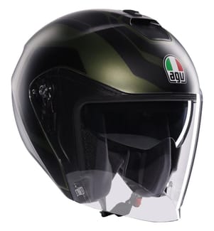 Irides Sakai Jet Helm - Matt grün und schwarz
