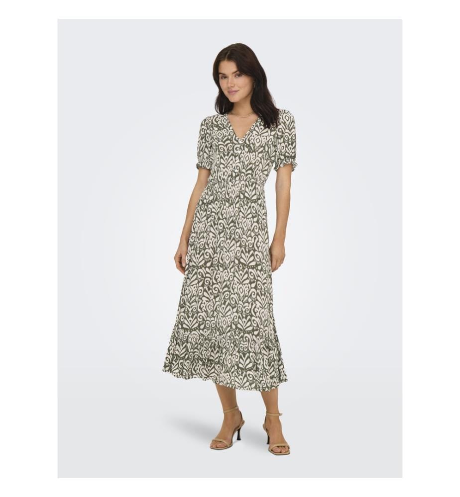 Robe Longue Imprimée - Gris