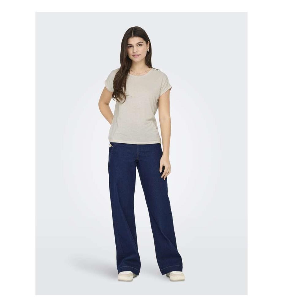 Top - Cloud Dancer Gold Lurex Stripe