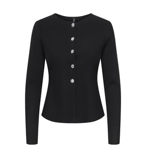 Strickjacke - Schwarz mit silbernen Knöpfen