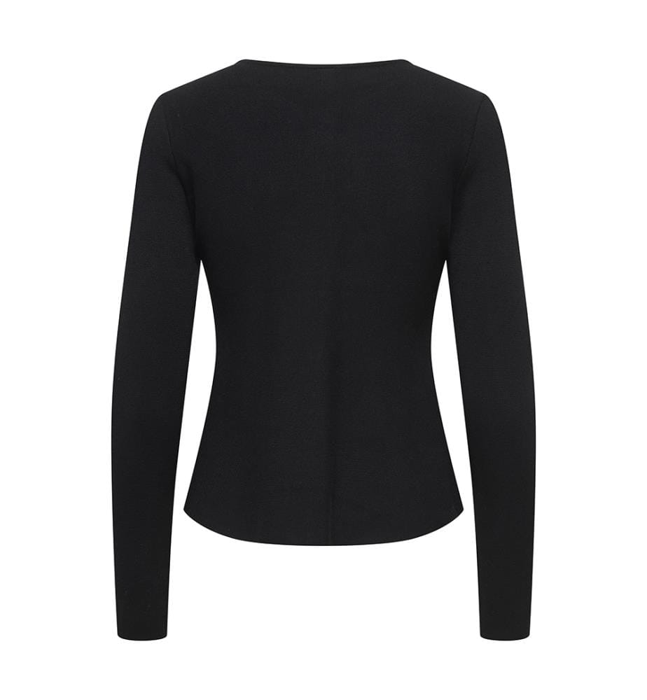 Strickjacke - Schwarz mit silbernen Knöpfen