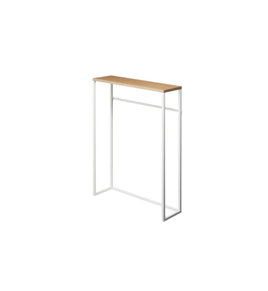 YAMAZAKI - Table console Tower 80,5 x 60 cm, Nature/Blanc