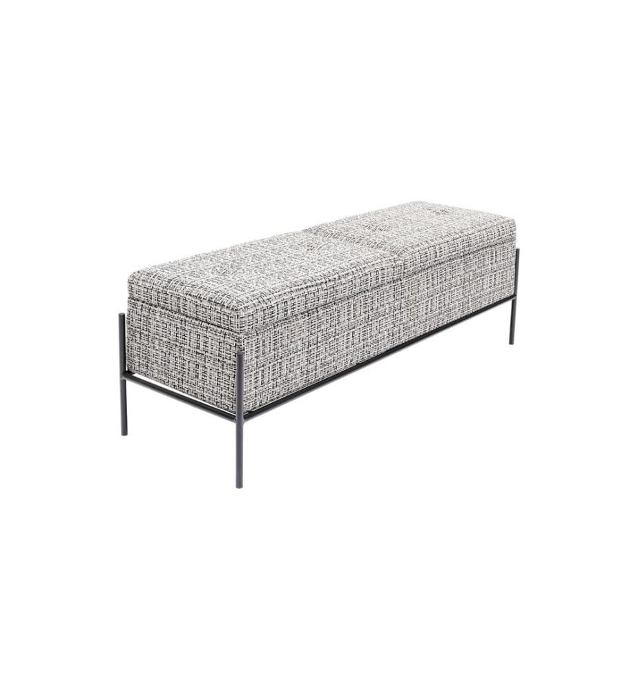 Kare Coffre-siège Buttons Storage B&W Grand, 120 cm, gris