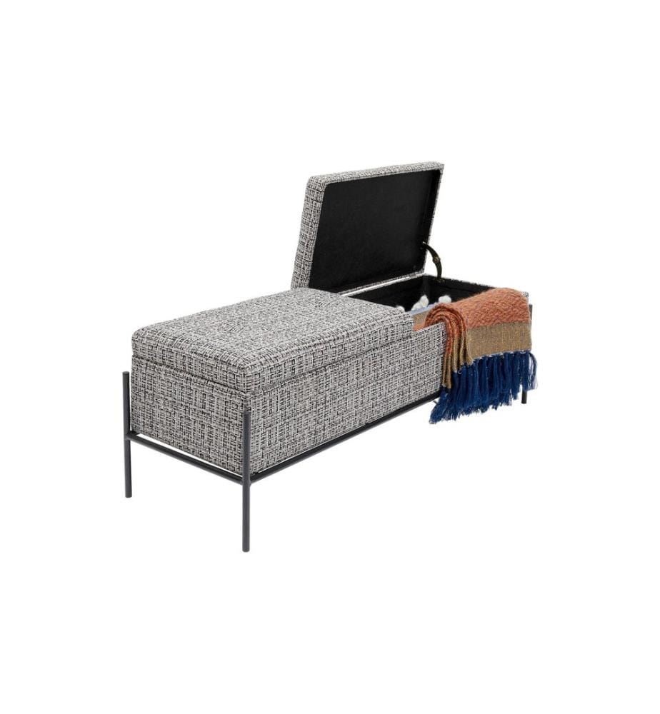 Kare Coffre-siège Buttons Storage B&W Grand, 120 cm, gris