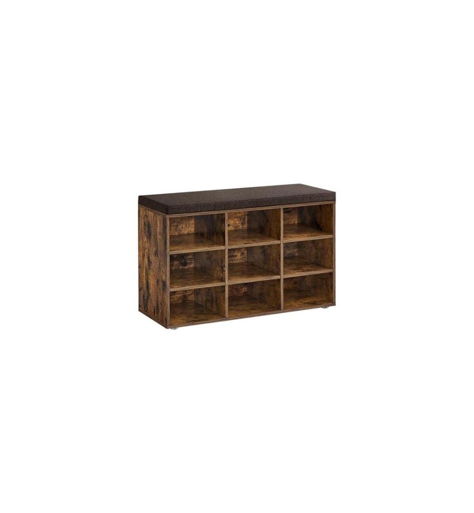 VASAGLE - Armoire à chaussures avec 9 compartiments 78.5 x 48 cm, Brun