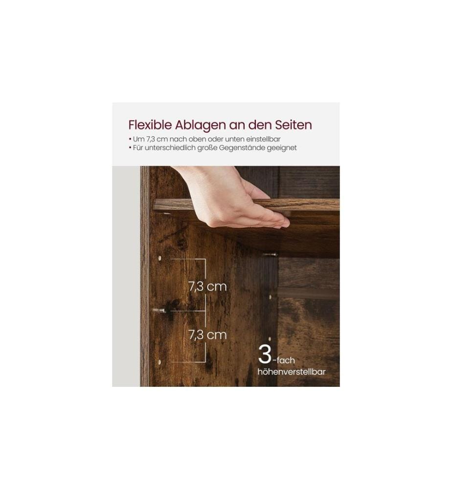 VASAGLE - Armoire à chaussures avec 9 compartiments 78.5 x 48 cm, Brun