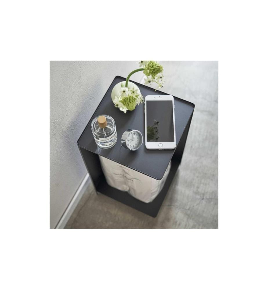 YAMAZAKI - Toilettenpapierhalter Tower mit Rollen 23.5 x 43 cm, Schwarz