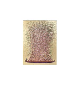 Kare Bild Touched Flower Boat 100 x 80 cm, Gold/Pink