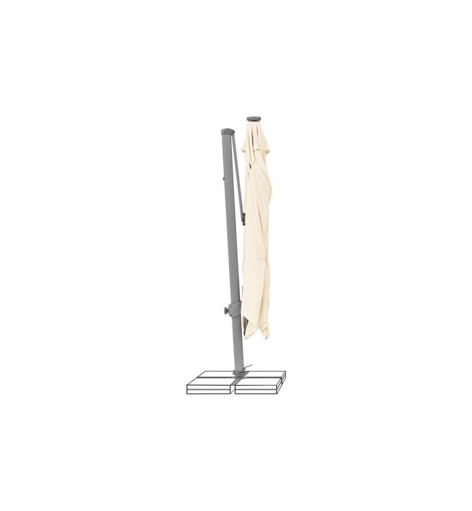 Suncomfort by Glatz - Sonnenschirm Varioflex Solar LED, 300 x 300 cm, Hellbeige