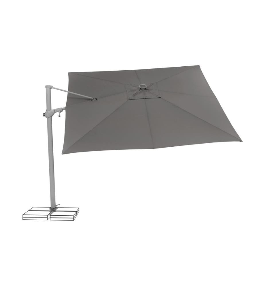Suncomfort by Glatz - Sonnenschirm Varioflex Solar LED, 300 x 300 cm, Steingrau