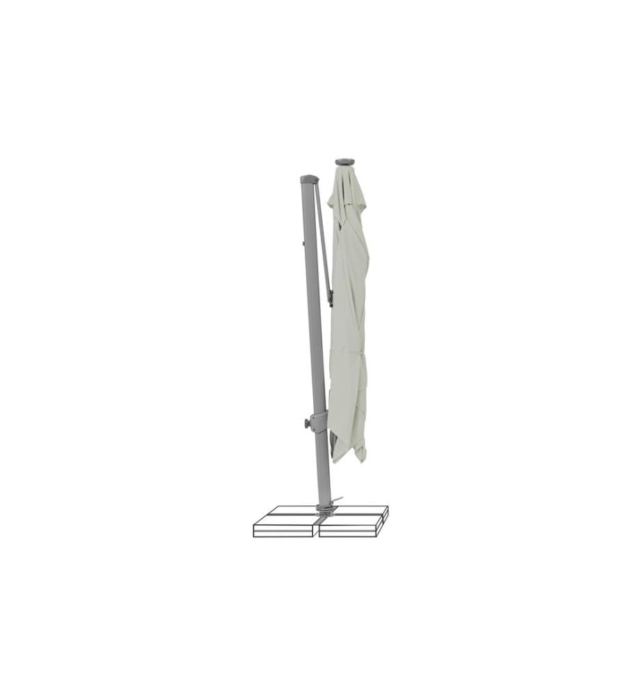 Suncomfort by Glatz - Sonnenschirm Varioflex Solar LED, 300 x 300 cm, Light Grey