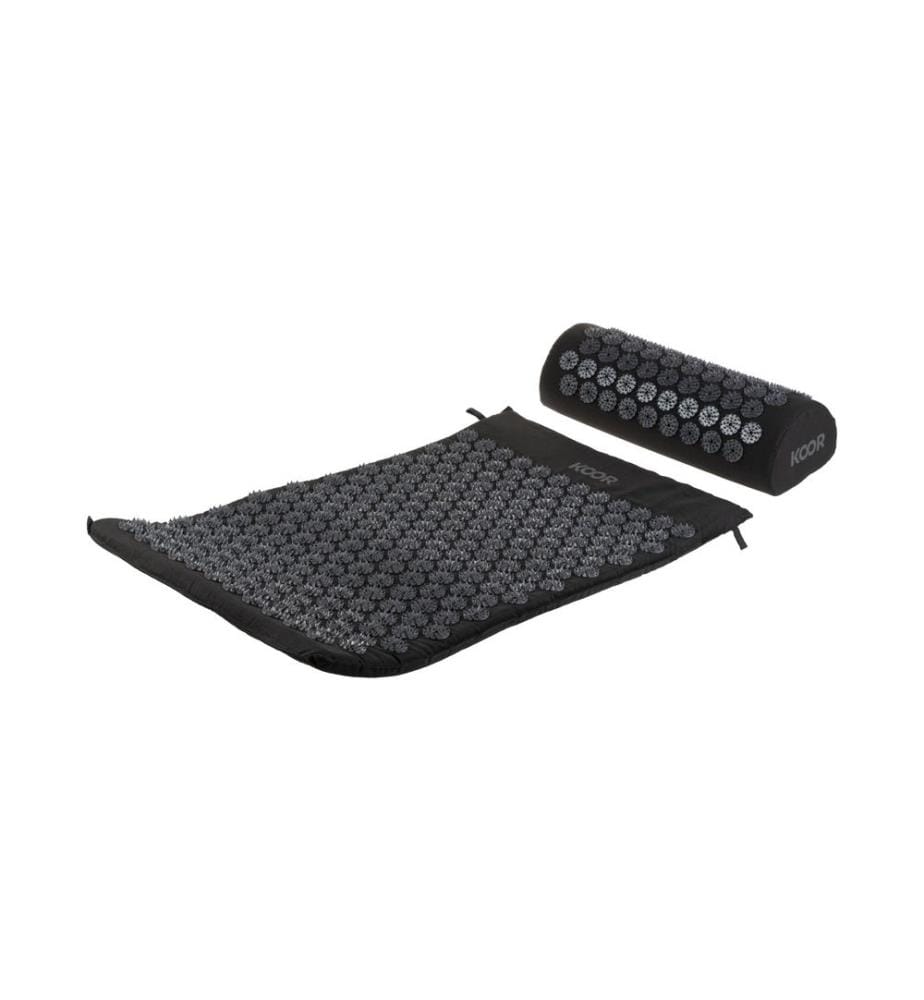 KOOR - Tapis d'acupression avec coussin Noir