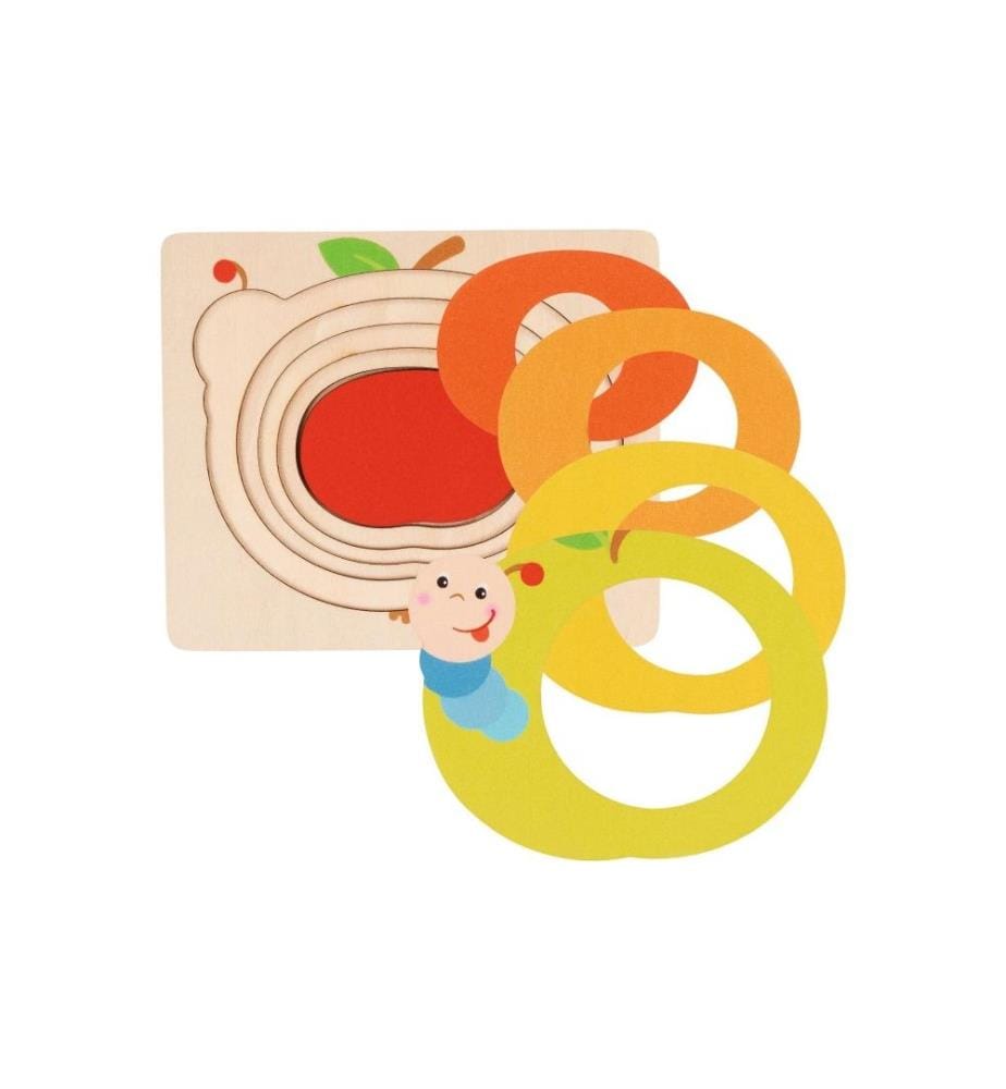GOKI - Puzzle pour jeunes enfants Un ver dans la pomme