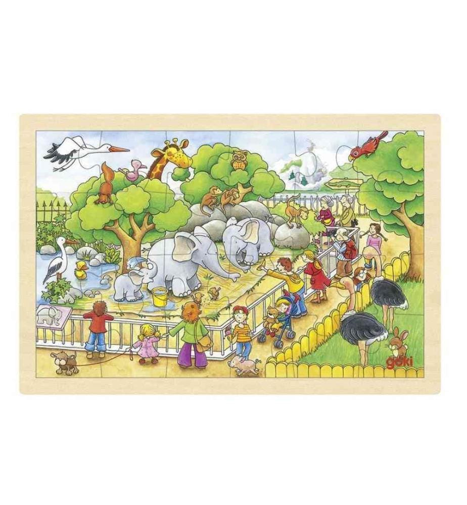 GOKI - Puzzle Einlegepuzzle Zoobesuch