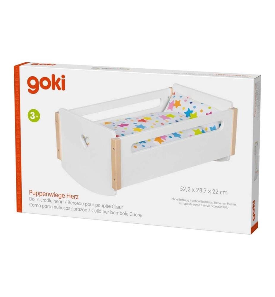 GOKI - Puppenzubehör Puppenwiege Herz 52.2 x 28.7 x 22 cm