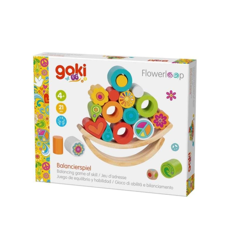 GOKI - Jouet empilable Jeu d'équilibre Flowerloop 18 x 3.2 x 19 cm