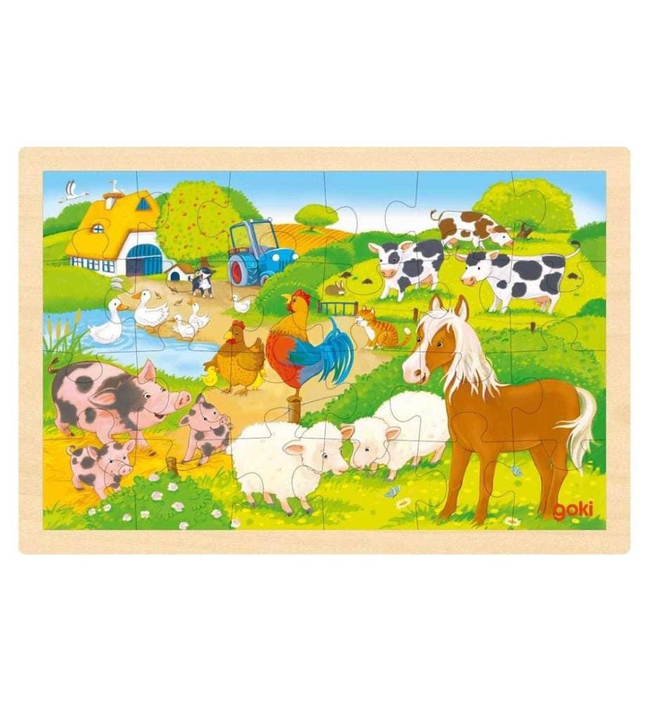GOKI - Einlegepuzzle Bauernhof/Zoo 30 x 20 cm