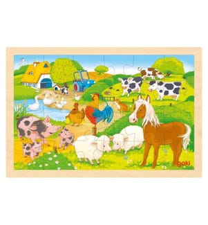 GOKI - Einlegepuzzle Bauernhof/Zoo 30 x 20 cm