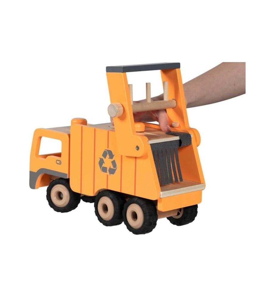GOKI - Véhicule jouet Grand camion poubelle Eco avec 2 poubelles