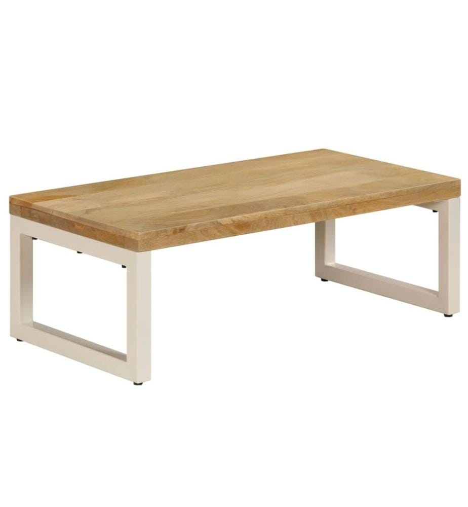 Table basse 100x50x35 cm Bois de manguier solide et acier