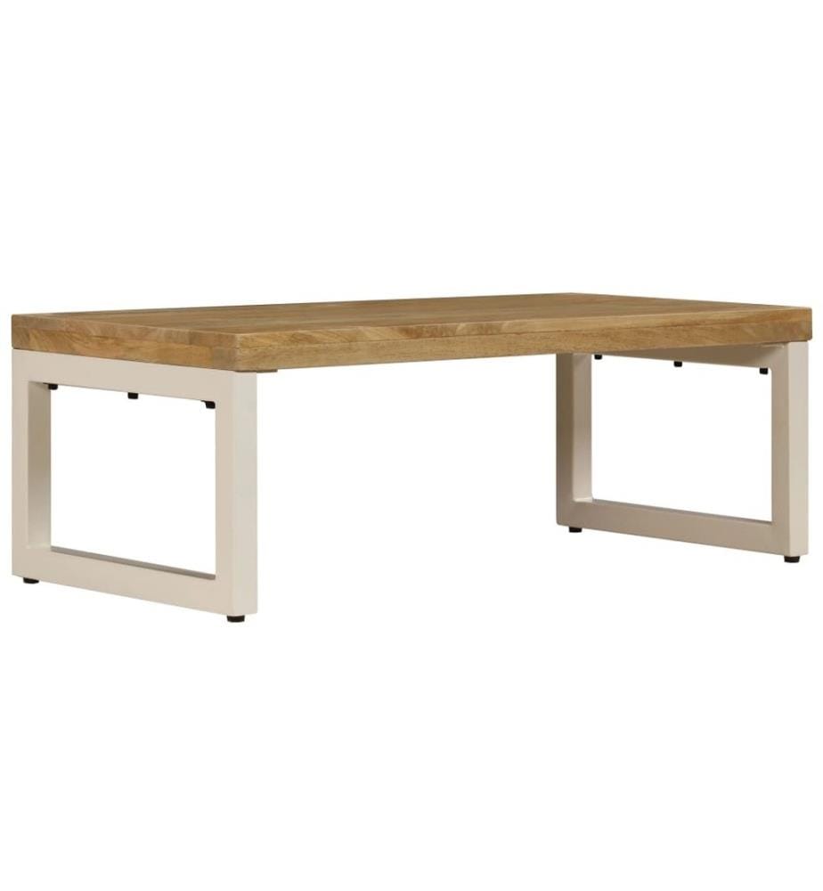 Table basse 100x50x35 cm Bois de manguier solide et acier