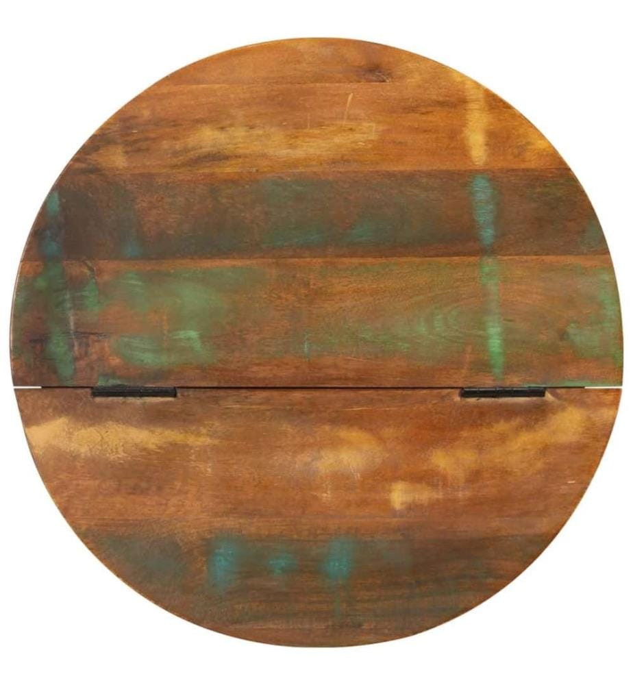 Table basse blanc 50x27 cm bois de récupération massif