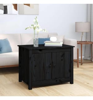 Couchtisch Schwarz 71x49x55 cm Massivholz Kiefer