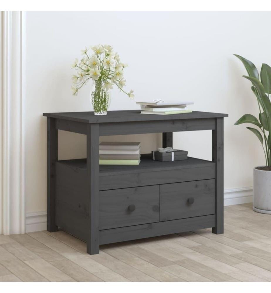 Couchtisch Grau 71x49x55 cm Massivholz Kiefer