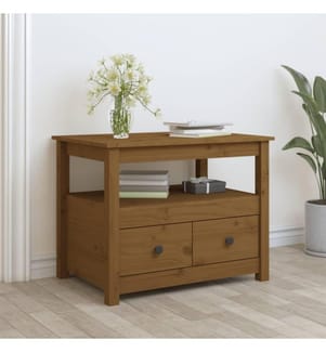 Couchtisch Honigbraun 71x49x55 cm Massivholz Kiefer