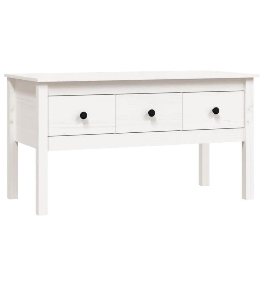 Couchtisch Weiss 102x49x55 cm Massivholz Kiefer