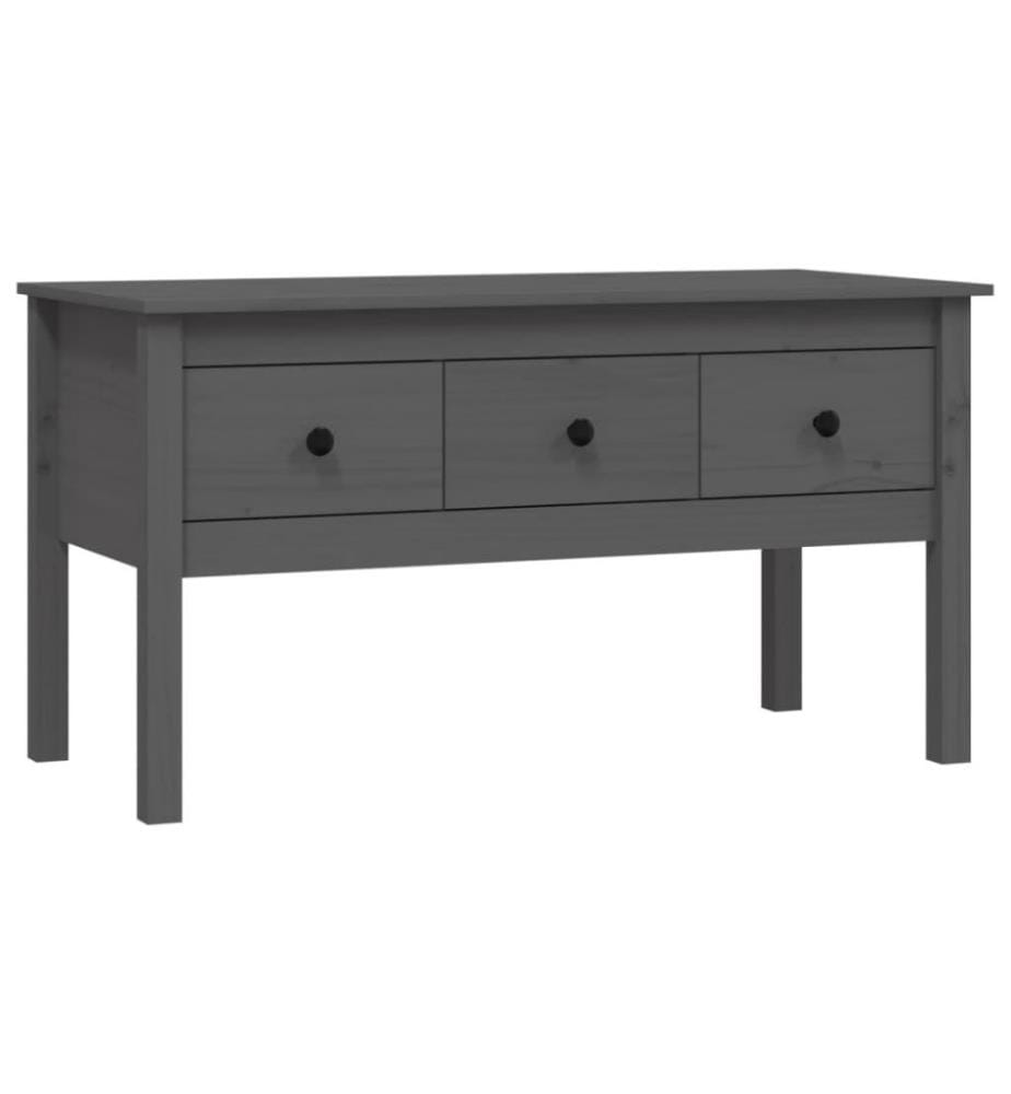 Couchtisch Grau 102x49x55 cm Massivholz Kiefer