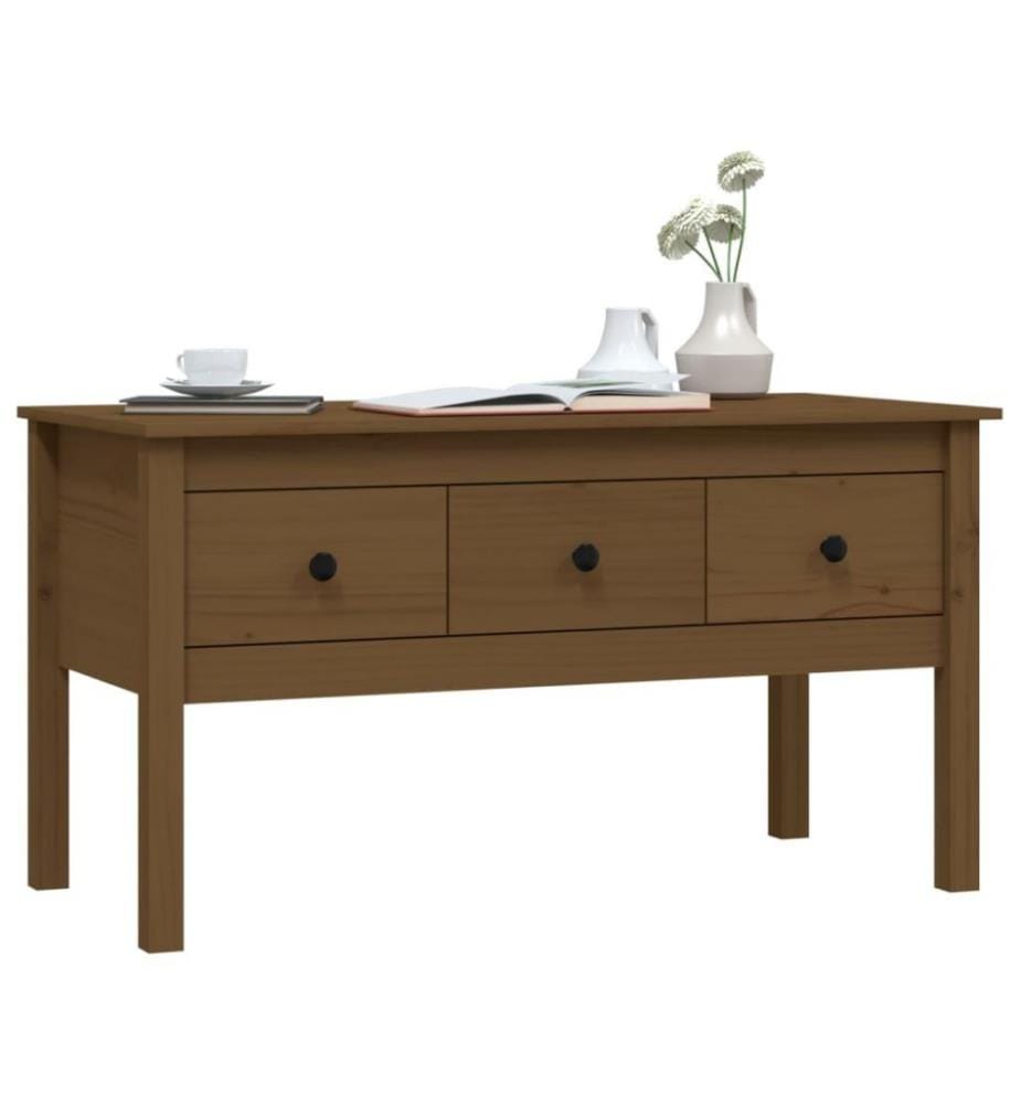 Couchtisch Honigbraun 102x49x55 cm Massivholz Kiefer