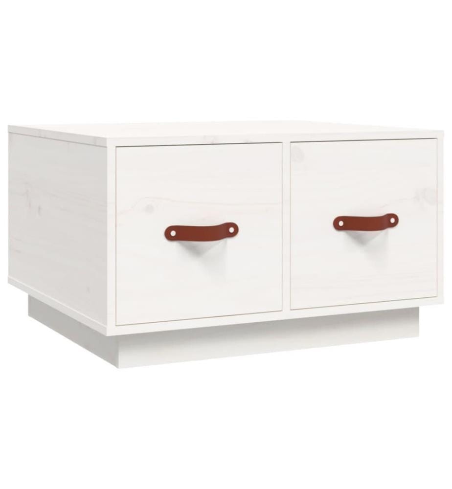 Couchtisch Weiss 60x53x35 cm Massivholz Kiefer
