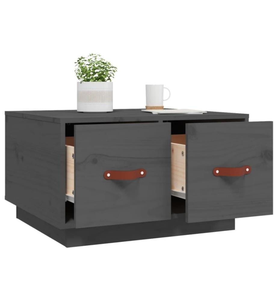 Couchtisch Grau 60x53x35 cm Massivholz Kiefer