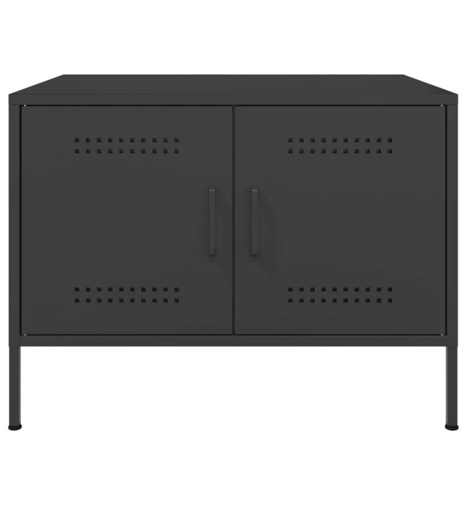 Table basse noir 68x50x50,5 cm acier laminé à froid