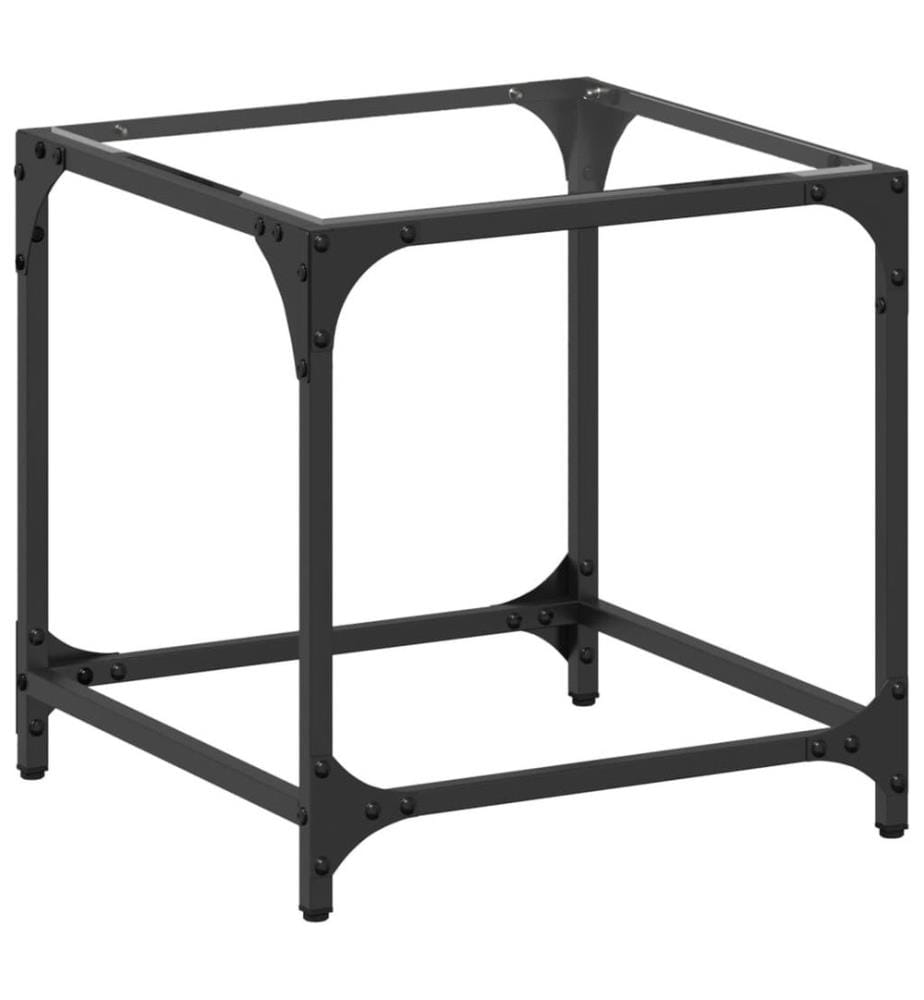 Table basse avec dessus en verre transparent 40x40x40 cm acier