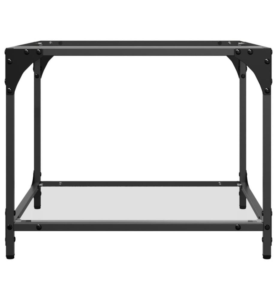 Tables basses avec dessus en verre transparent 2 pcs acier