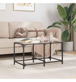 Couchtisch mit Glasplatte Transparent 78,5x40x40 cm Stahl