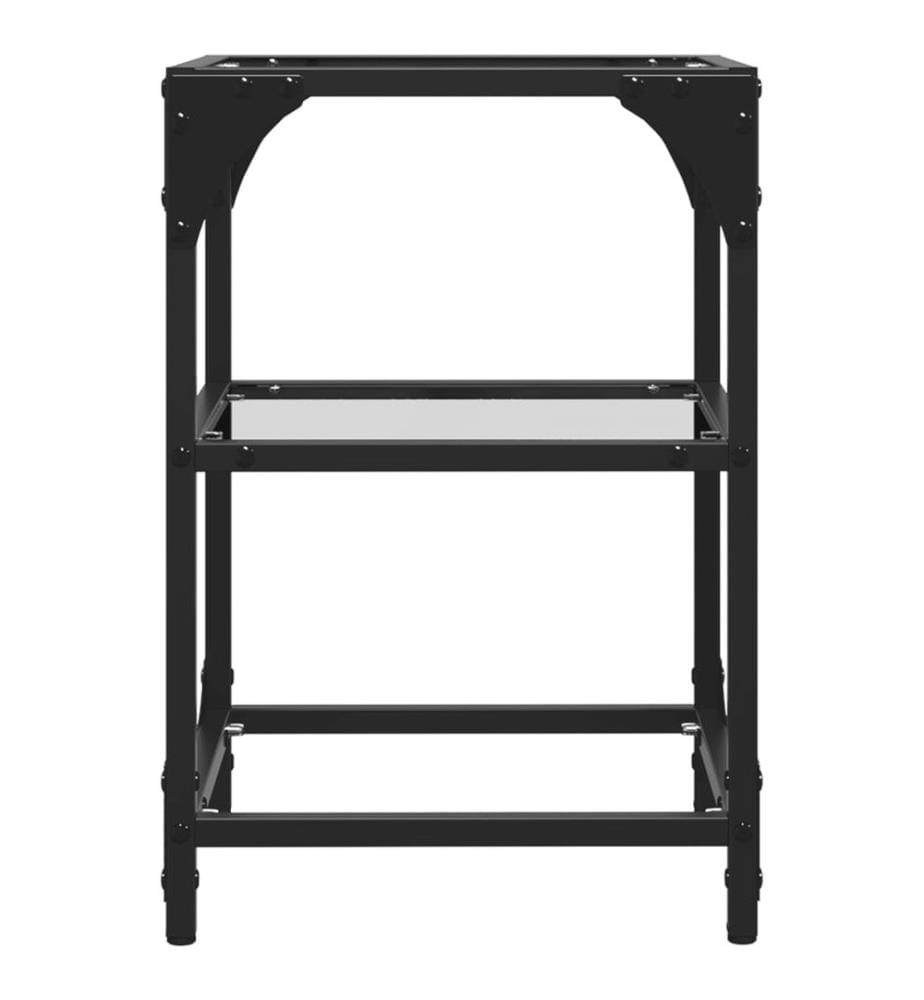 Tables basses avec dessus en verre transparent 2 pcs acier