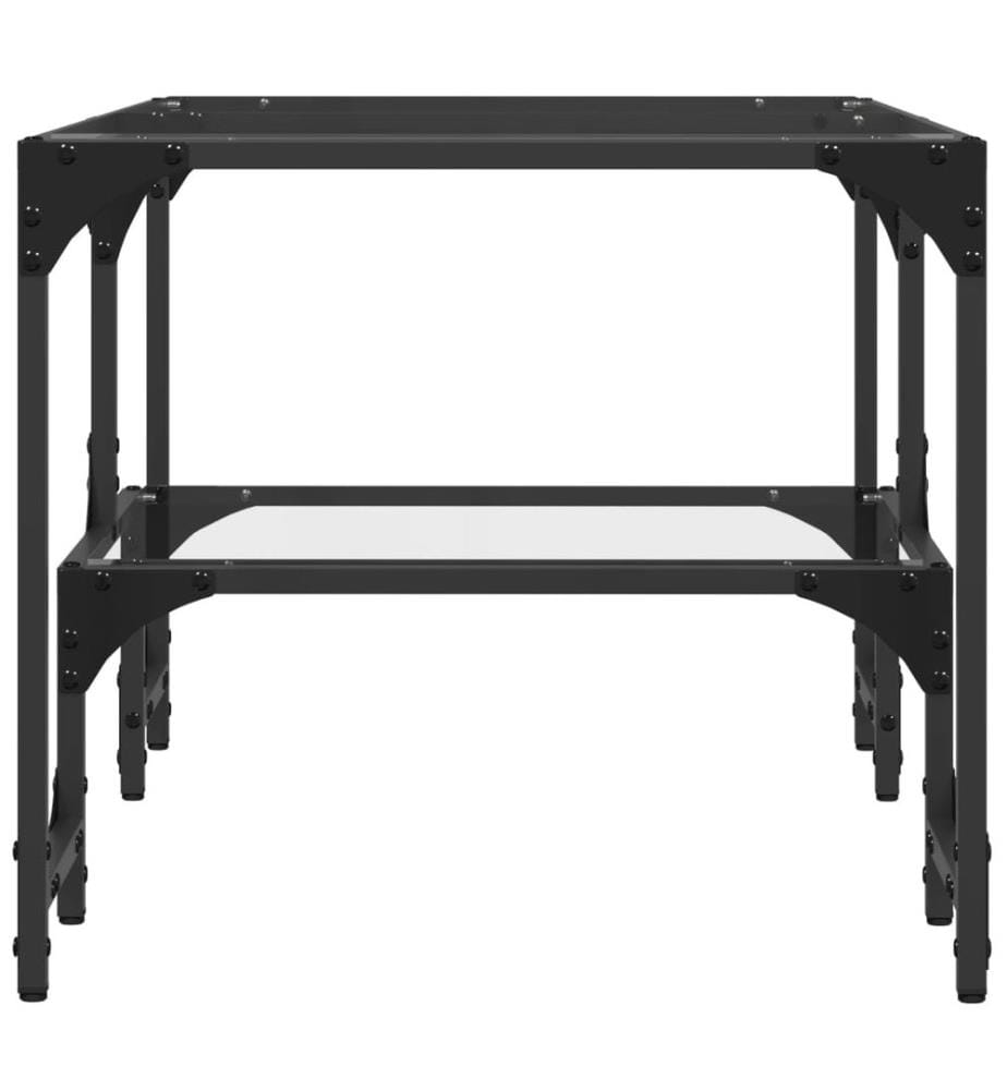 Couchtisch mit Glasplatte Transparent 98,5x50x45 cm Stahl
