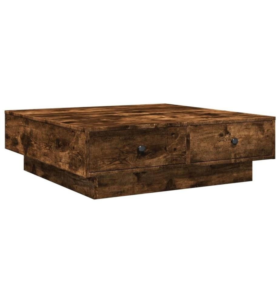 Table basse Chêne fumé 90x90x28 cm Bois d'ingénierie