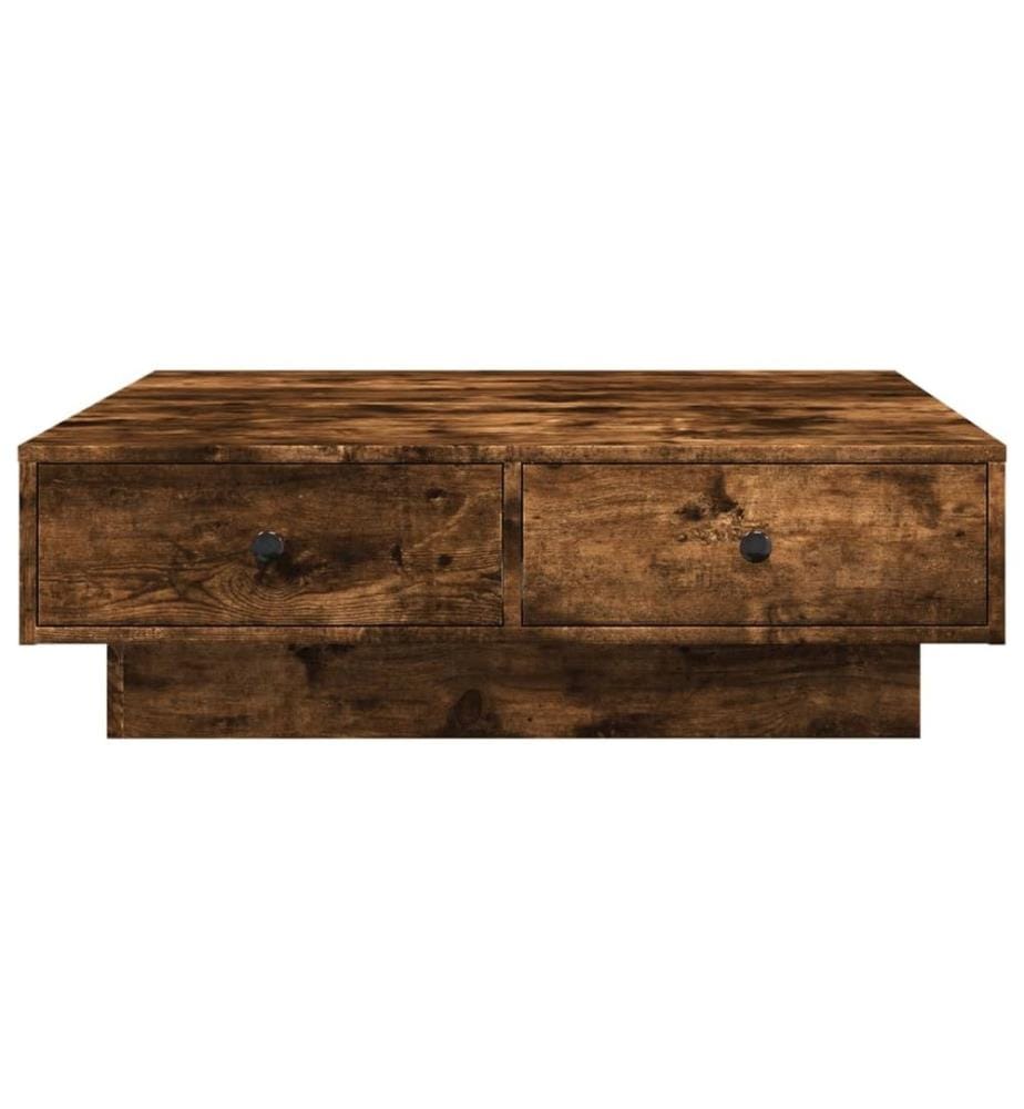 Table basse Chêne fumé 90x90x28 cm Bois d'ingénierie