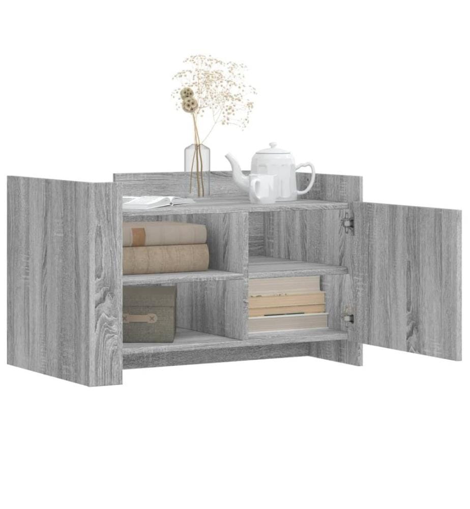 Table basse sonoma gris 80x50x50 cm Bois d'ingénierie