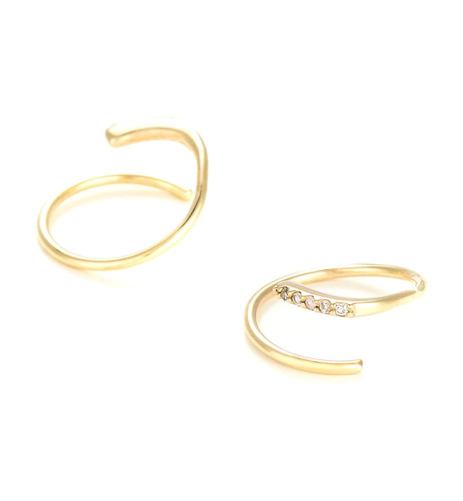 Boucles d'Oreille Joli tourbillon diamant - Or Jaune